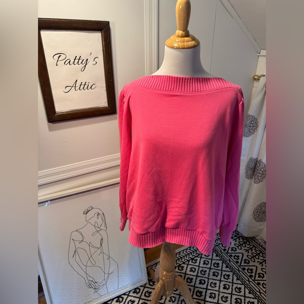 LOFT Boatneck Pink Sweatshirt